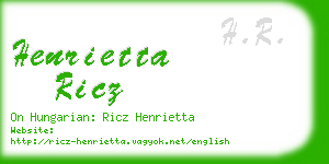 henrietta ricz business card